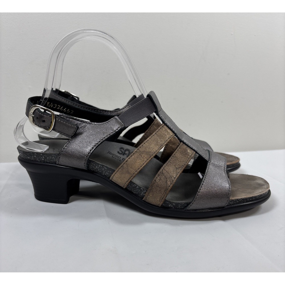 SAS Allegro Womens 9M Sandals Tripad Comfort Heels‎ Ankle Strap Leather Buckle
